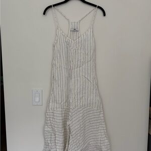 Striped White and Black Maxi Dress